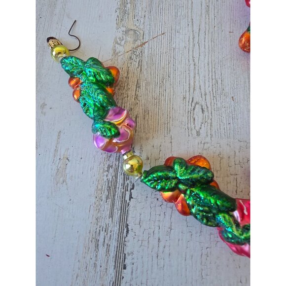 Radko lei land flower Garland glitter tropical Hawaiian glass Xmas vintage hibis - Picture 12 of 15